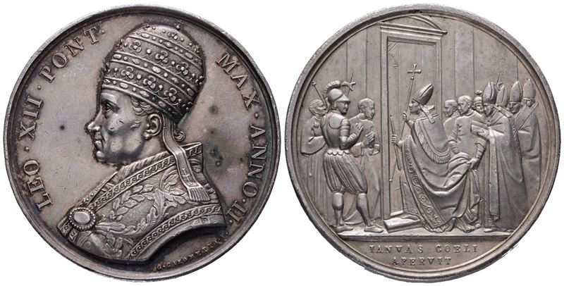 Stato Pontificio. Leone XII (1823-1829). Medaglia 1825 a.II Annuale "anno Santo". Bart. E825; Ag;...