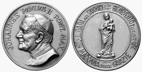 CITTA' DEL VATICANO. Giovanni Paolo II (1978-2005). Medaglia 1990 Il papa nel S...