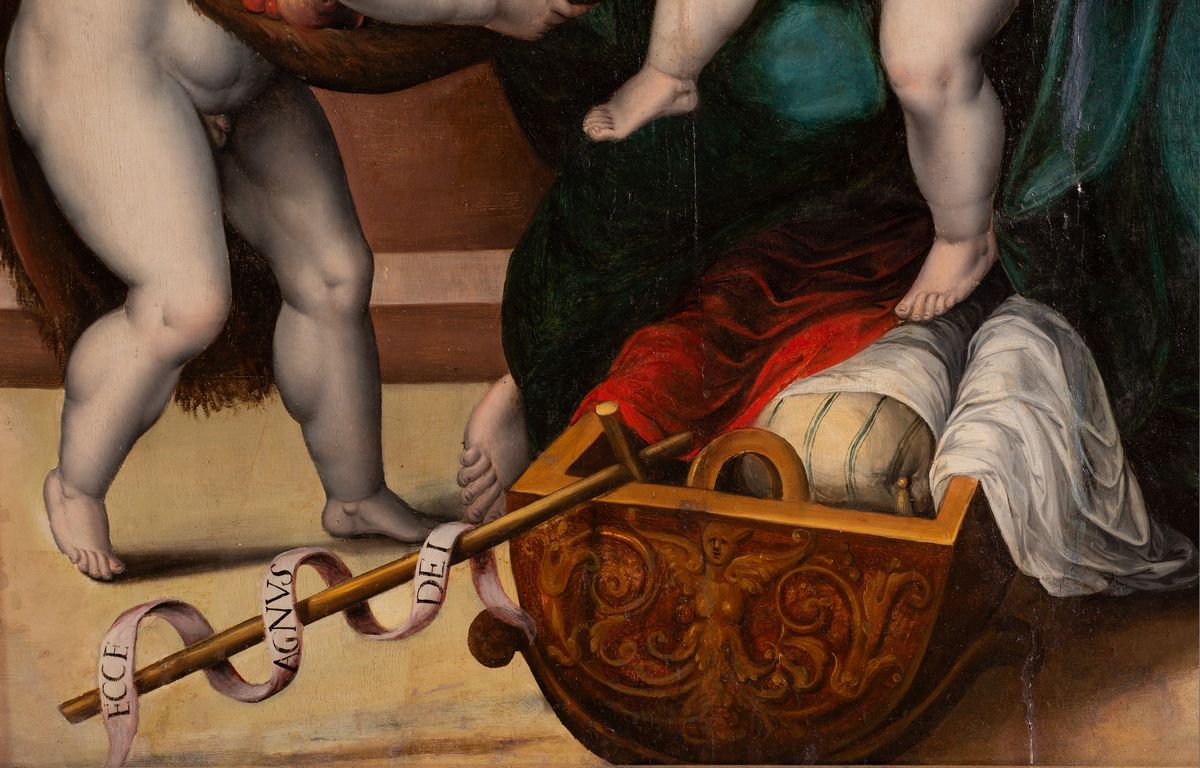 Giulio Pippi Giulio Romano - Madonna con Bambino, Sant'anna e San Giovaninno, "madonna della Gatt...