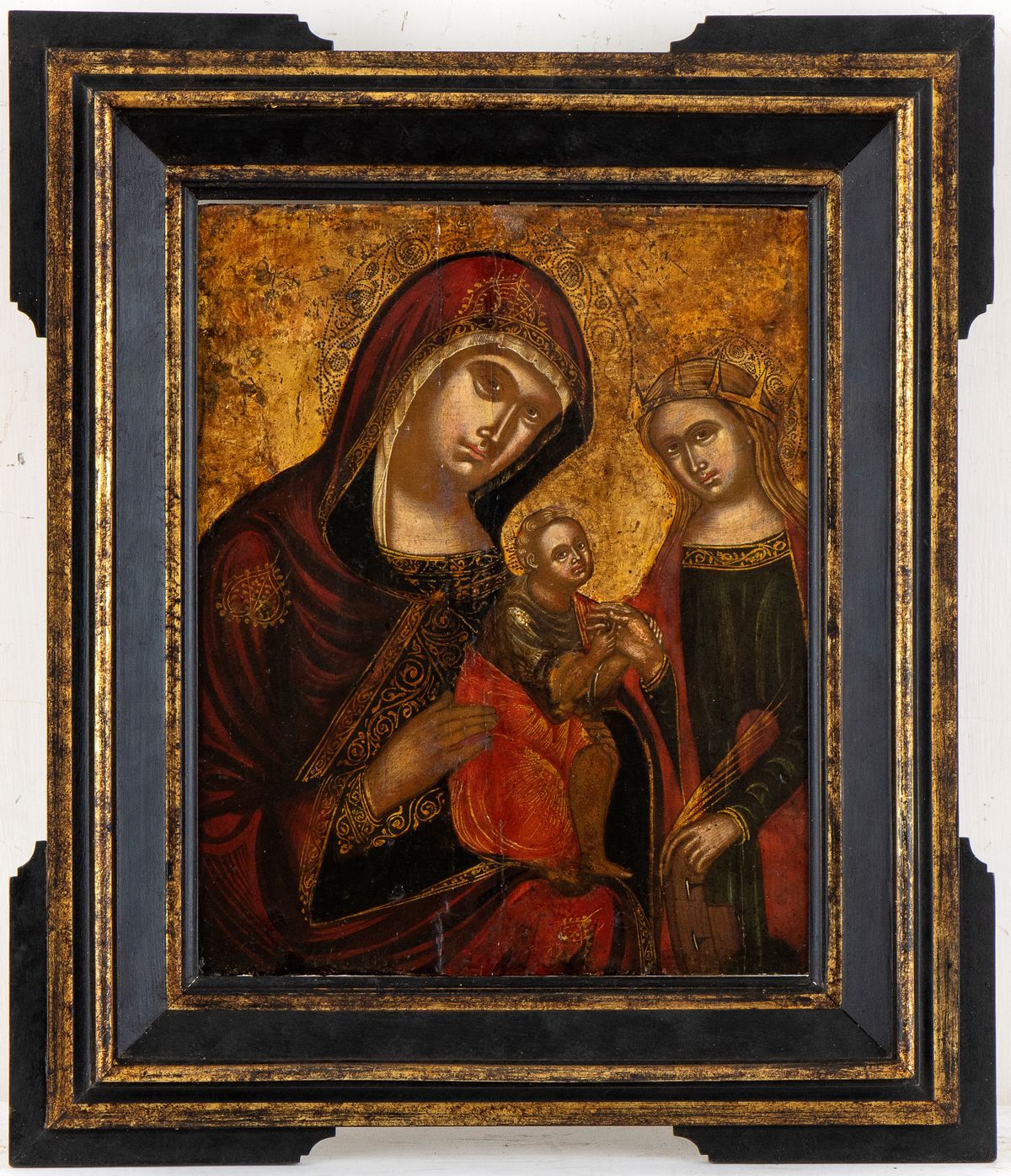 Artista Veneto-cretese, XVI - XVII Secolo - Matrimonio Mistico di Santa Caterina