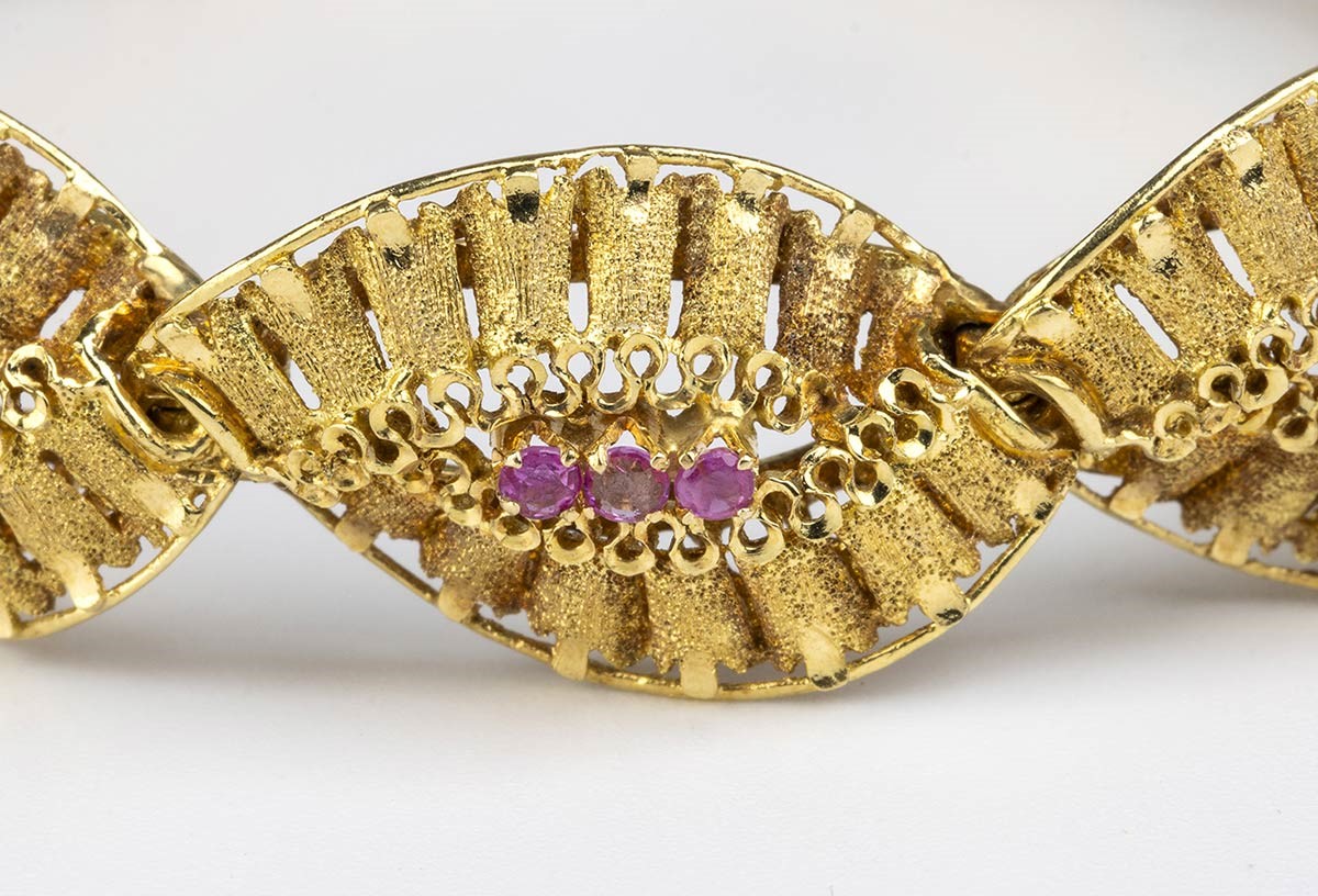 Bracciale Oro Giallo e Rubini - Anni '60...