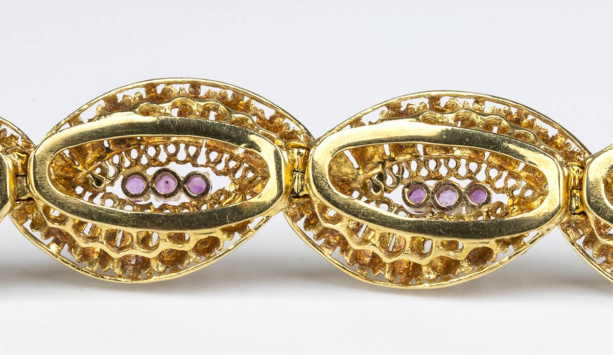 Bracciale Oro Giallo e Rubini - Anni '60...