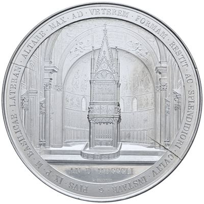Stato Pontificio. Pio IX (1846-1878). Medaglia 1851 Uniface Altare in Laterano. XX Sec. Mb 80mm. ...