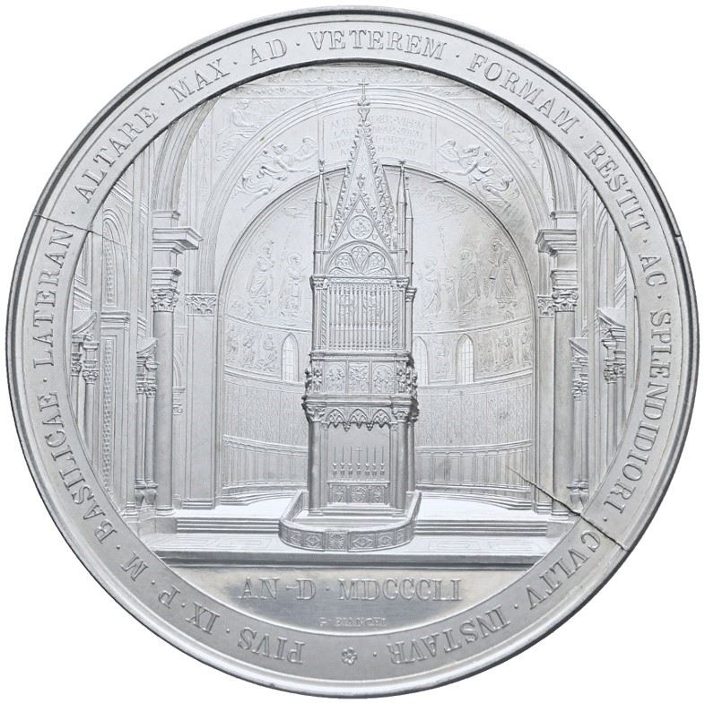 Stato Pontificio. Pio IX (1846-1878). Medaglia 1851 Uniface Altare in Laterano. XX Sec. Mb 80mm. ...