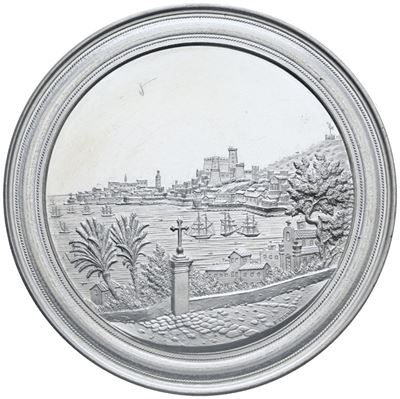 Stato Pontificio. Pio IX (1846-1878). Medaglia 1848 Esilio a Gaeta. XX Sec. Mb 80mm. Qfdc