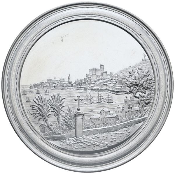 STATO PONTIFICIO. Pio IX (1846-1878). Medaglia 1848 Esilio a Gaeta. XX sec. MB 80mm. QFDC