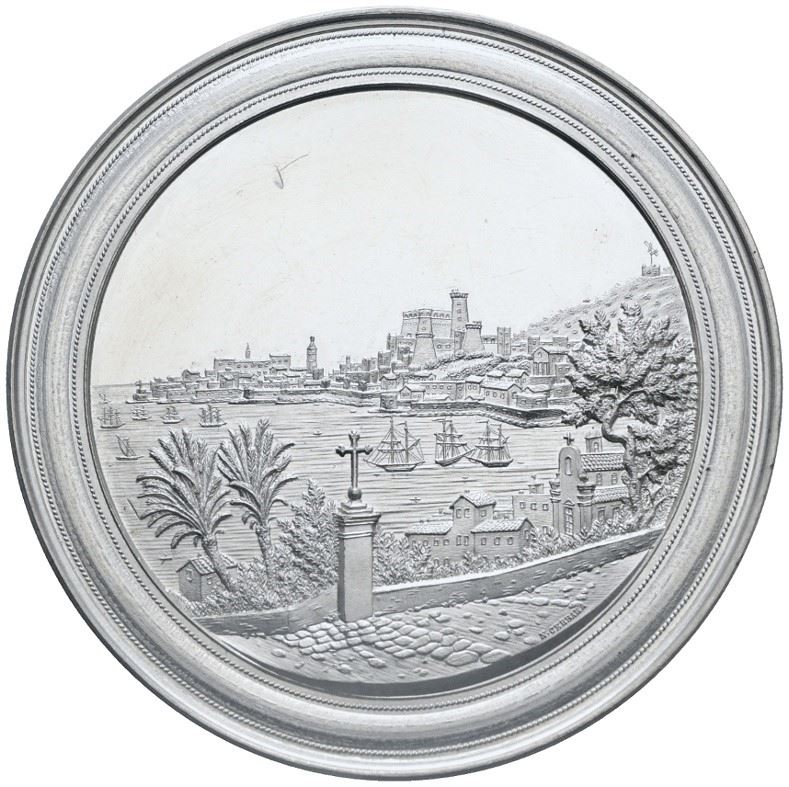 Stato Pontificio. Pio IX (1846-1878). Medaglia 1848 Esilio a Gaeta. XX Sec. Mb 80mm. Qfdc