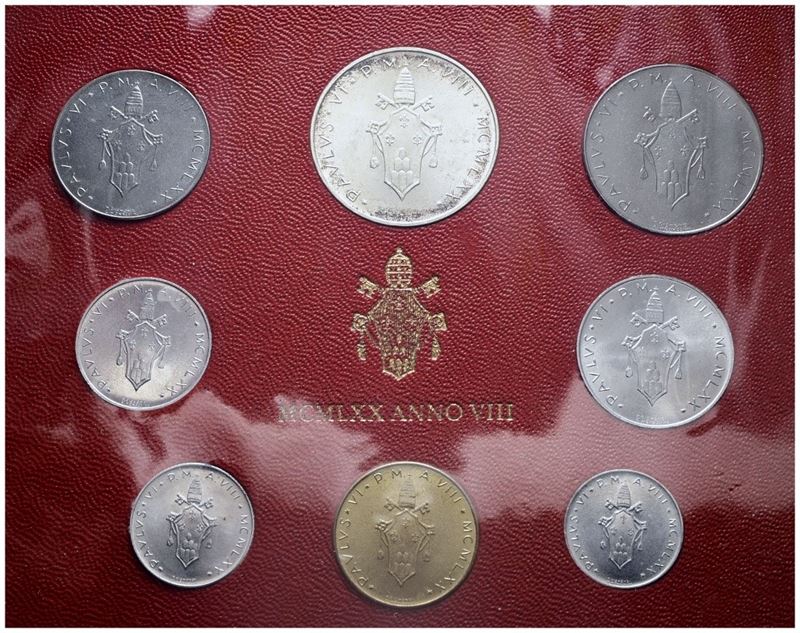 Vaticano. Paolo Vi (1963-1978). Serie Divisionale 1970 con 500 Lire in Argento. Fdc