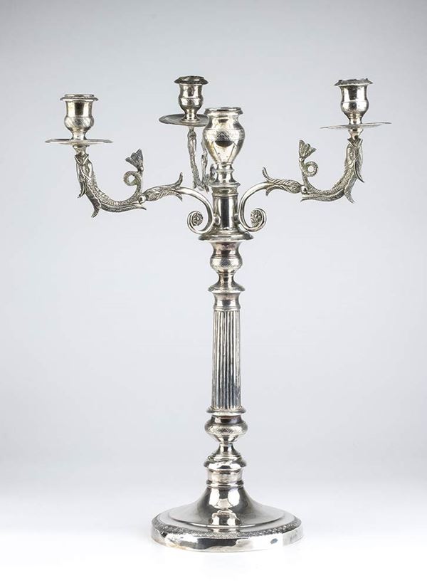 A particular Italian silver candelabrum - 1872-1935...