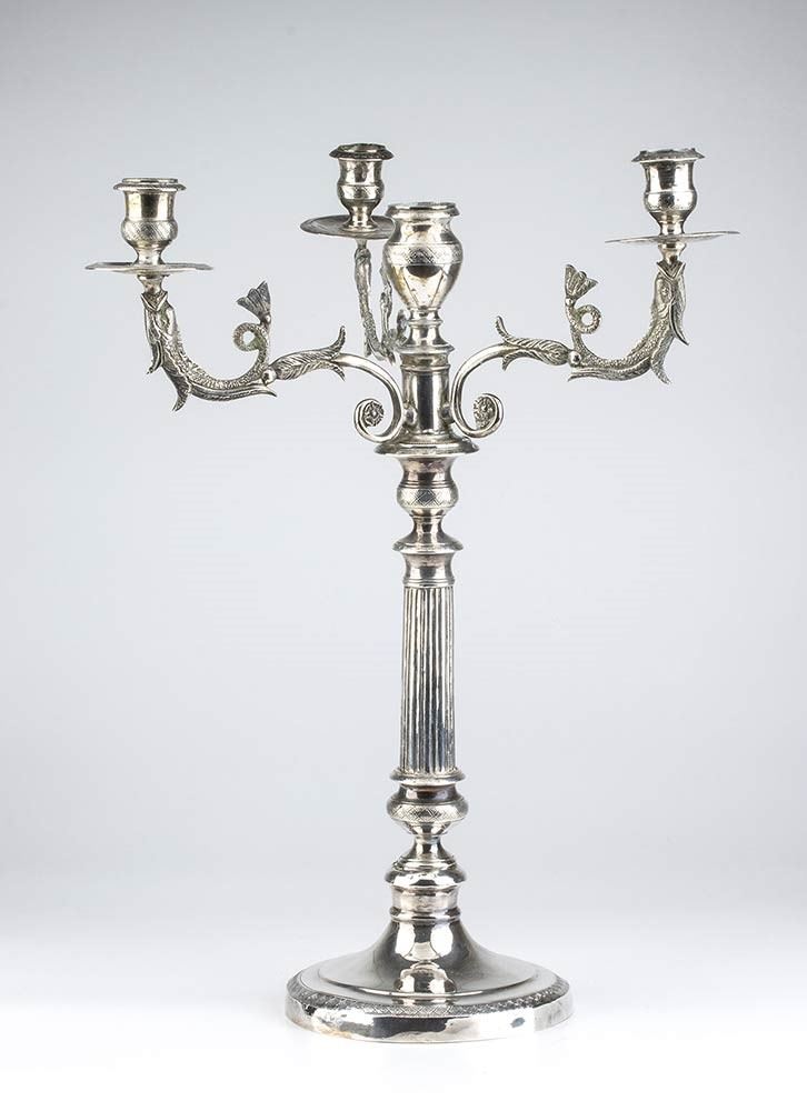 Candelabro Italiano in Argento - 1872-1935