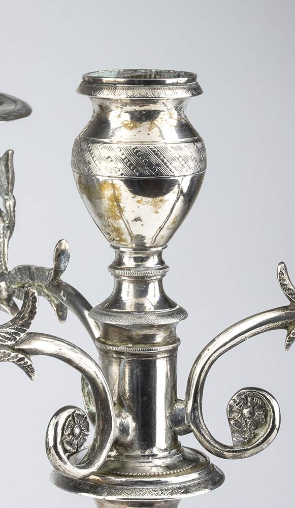Candelabro Italiano in Argento - 1872-1935