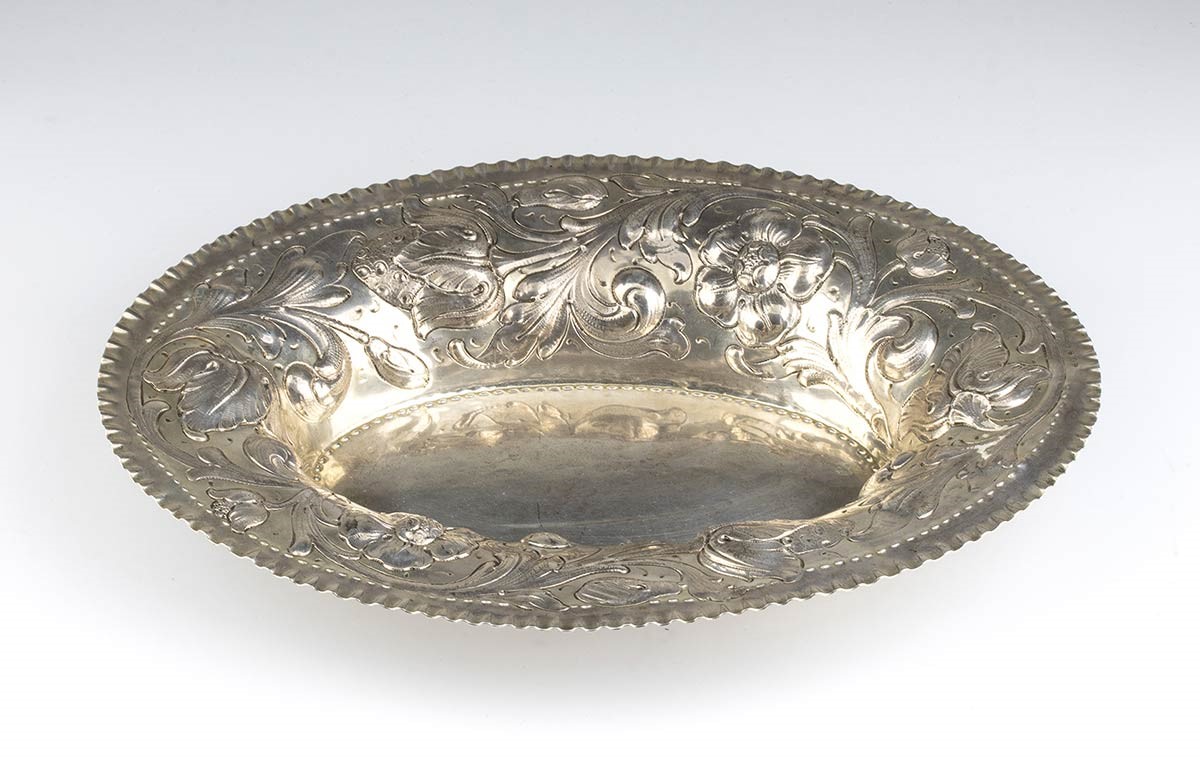 Gustav Mollenberg - Cestino Svedese in Argento - Stoccola 1837, Maestro Argentiere Gustav Mollenb...