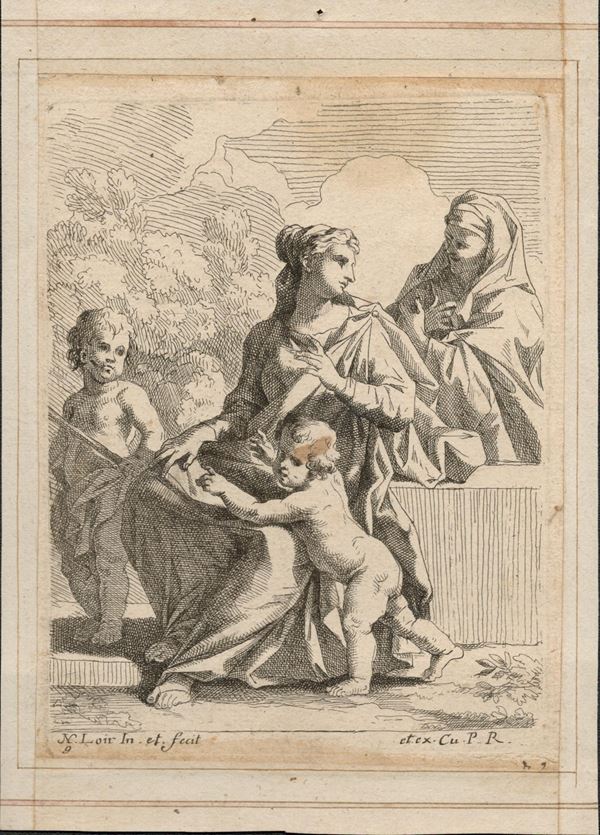 Madonna with Child, St. John the Baptist and St. Elizabeth...  - Etching, 155 x 120 mm  - Auction STAMPE, LIBRI E CARTE GEOGRAFICHE  - Bertolami Fine Art - Casa d'Aste