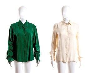 Gucci 2 camicie verde e bianca...  - Auction Fashion, Memorabilia e Militaria con una collezione di Cimeli di Juan ed Evita Peròn - Bertolami Fine Art - Casa d'Aste