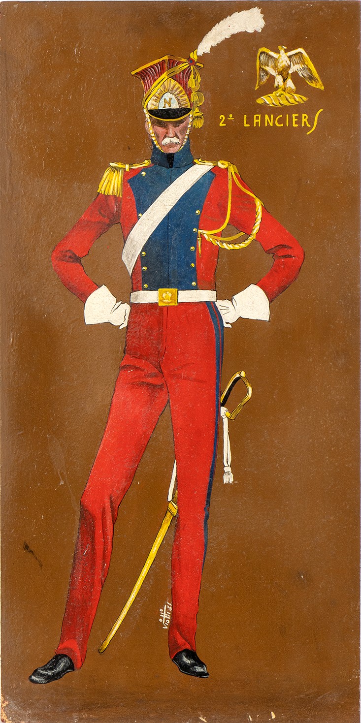 Andrea Viotti (1947) Lotto di Cinque Pannelli Decorati con Immagini di Personag