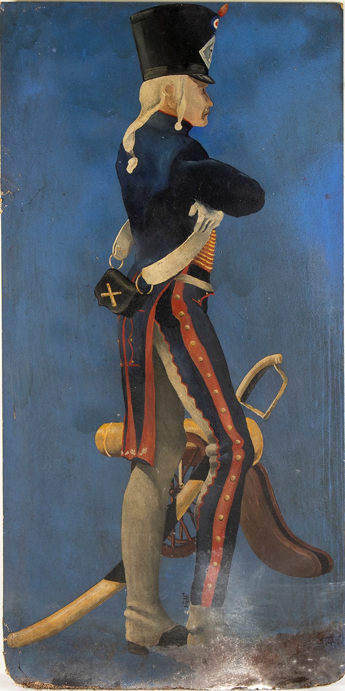 Andrea Viotti (1947) Lotto di Cinque Pannelli Decorati con Immagini di Personag