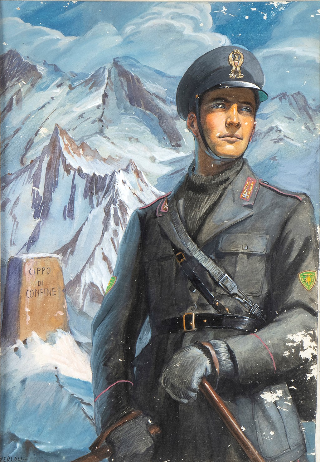 Bozzetto di Cartolina della Pubblica Sicurezza