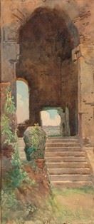 DANTE RICCI - Scorcio di ruderi romani