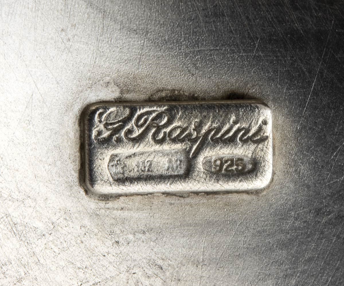 Coppia di Candelieri Italiani in Argento - XX Secolo, Argentiere Giovanni Raspini
