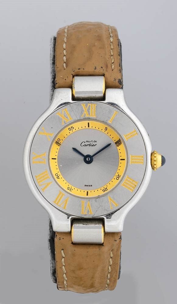 Cartier 21 Must De Cartier: Orologio Polso Lady in Acciaio Ref. 1340 - Anni '9...
