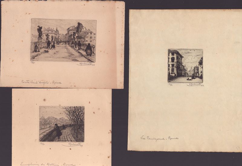 Antonio Carbonati - Lotto di Tre Scorci di Roma