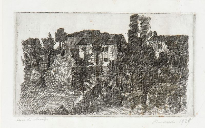 Giorgio Morandi - Il Poggio di Sera (recto), il Poggio al Mattino (verso)